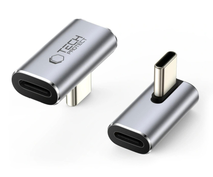 Przejściówka Tech-Protect ULTRABOOST AA03 ANGLE ADAPTER TYPE-C GREY